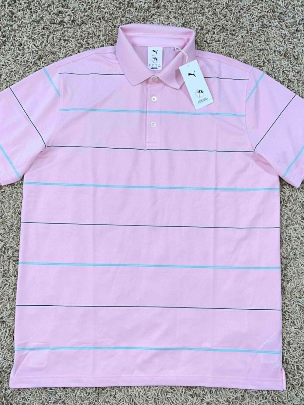 PUMA x AP Men’s Rugby Stripe Polo Shirt Pink, Size Large (New)